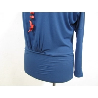 Bluzka Bonie z marszczeniem tuszującym brzuszek - indygo